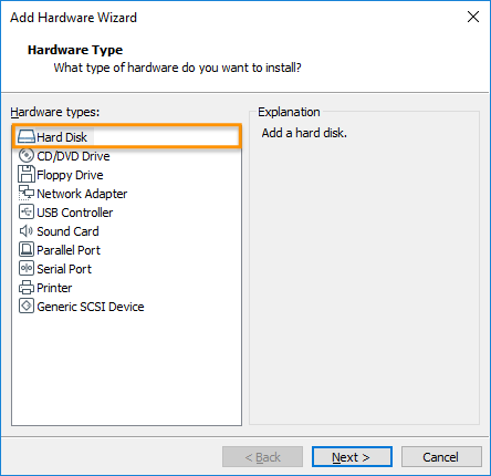 VMware Workstation Player - Add hard drive